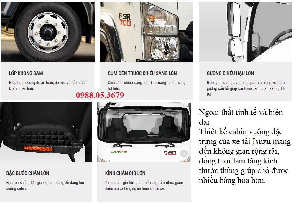 ngoai that xe tai isuzu fsr 700 tai trong 8 tan hien dai