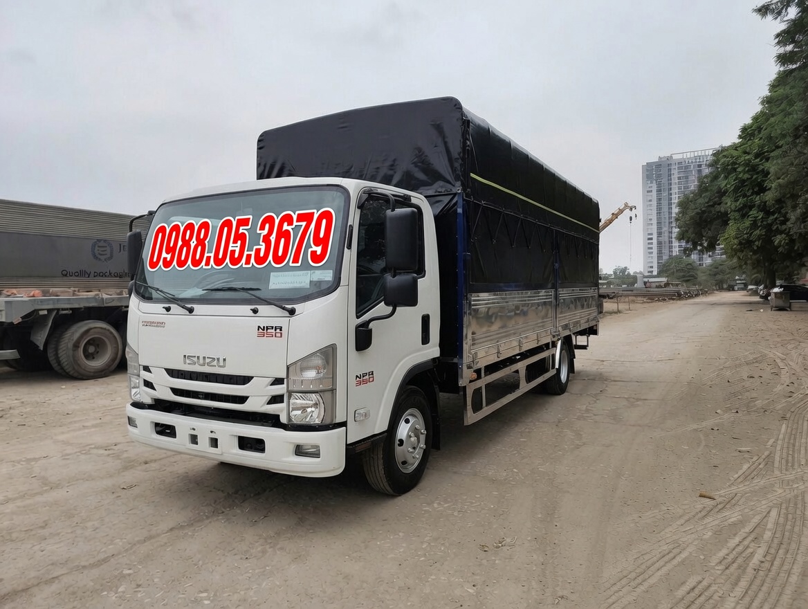 xe tai isuzu 3t5 npr 350 3t5 thung mui bat